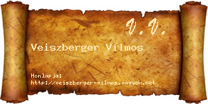 Veiszberger Vilmos névjegykártya